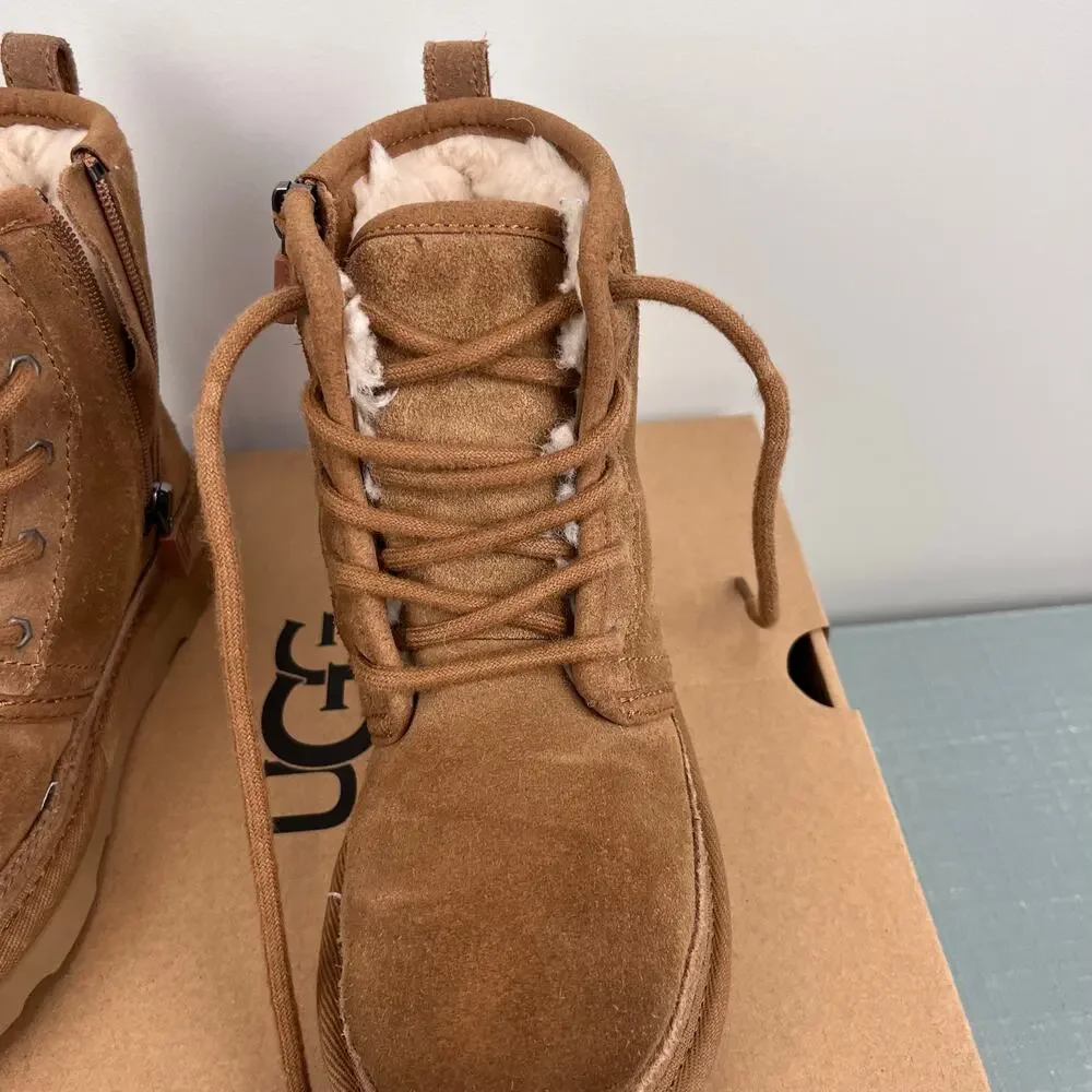 Ugg Kids' Neumel High Suede Sheepskin Chukka Boot Chestnut 13